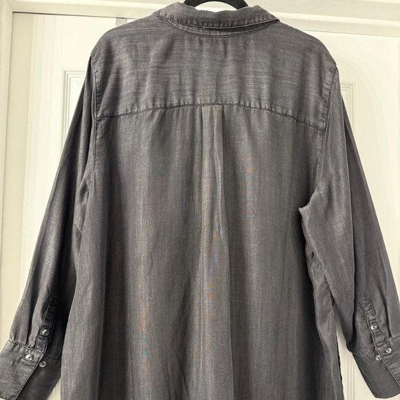 NWT Chico's 4 (20/22) 100% Tencel Lyocell Popover Tunic Shirt Gray - Picture 3 of 6